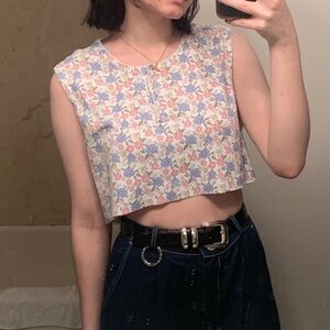 floral cropped tank
